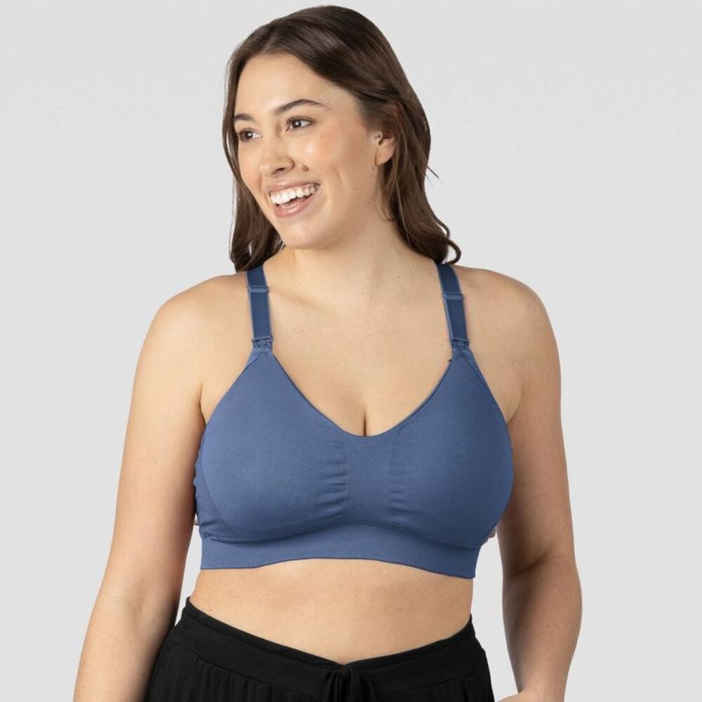 Women's Sports Pumping & Nursing Bra - Slate Blue S Busty